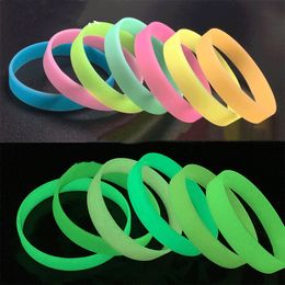 Luminous Silicone Bracelet Men Women Teen Sports Rubber Wristband Glow In Dark Party Concert Hand Bands Bangle Accessories