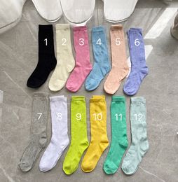 Designer Hollow Out cotton Hosiery Stockings Socks For Women 2021 Fashion Letter Printed Spring Summer Ladies Girls Sports Long Sock Stocking