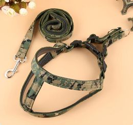 Dog Collars & Leashes 2pcs/lot Pet Hunting Training Vest Harness Nylon Leash Husky Medium Large Breeds Camouflage Canvas
