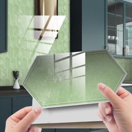 Wall Stickers Modern Kitchen Waterproof Oilproof Green Diamond Pattern Protect Desktop Mulit Piece Self-adhesive