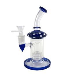 Mini Glass Bong Water Pipe Hookah with Leaf on Tube about 8 inch Height 5mm Thickness with Bowl for Smoking
