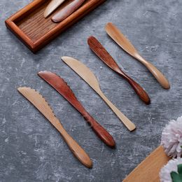 Wood Steak Table-knife Toast Bread Cutter Knife Cake Cream Scraper Butter Cheese Dessert Scrapers Multi Kitchen Tableware BH6077 TYJ