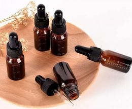 Health 10ml degree mark Amber Glass Dropper Refillable Tea Tree Oil Essential Aromatherapy Perfume Container Liquid Pipette Bottle