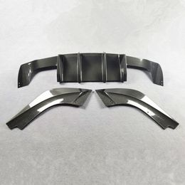 3 PCS/ Set F87 M2 Carbon Rear Bumper Lip Spoiler With Splitters For BMW M2C Competition 2016-2018 Car Accessories