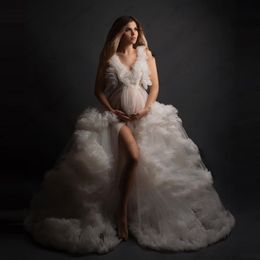White Bridal Photo Shoot Pregnancy Prom Dresses 2021 Long Kimono Robe Maternity Dress Evening Gowns Bride Sleepwear
