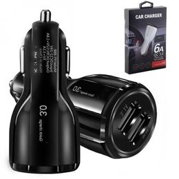 Dual Usb Car charger 2.4A Auto Power Adapters Chargers for iphone 13 12 14 Samsung S22 s20 htc Lg with box