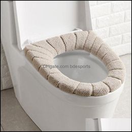 Aessories Bath & Gardeth Aessory Set Home Travel Paste Toilet Seat Bathroom Closestool Washable Soft Warmer Mat Er Pad Cushion Drop Delivery