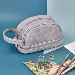 Simple denim high-quality storage bag handbag dry and wet separation double-layer toilet bags portable multi-zipper travel cosmetic handbags 10pcs