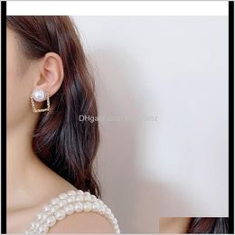 Jewellery Drop Delivery 2021 925 Sier Needle Dongdaemun Trendy Simple Glossy Pearl Stud Earring Wild Temperament Girl Earrings 45 T2 Gatk6