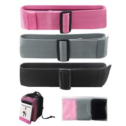 3pcs/set Workout Booty Belt Resistance Band 3 Levels Non Slip For Hip Leg Shoulder With Bag Portable Yoga Adjustable Loop H1026