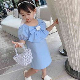 Summer Girls' Dress Flowers Big Butterfly Short Sleeve Sweet Princess Style Children'S Baby Kids Clothing For Girls 210625