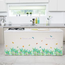 3D butterfly Fresh baseboard PVC Wall Stickers Skirting kids living Room bedroom Bathroom Kitchen window balcony home decor 210420