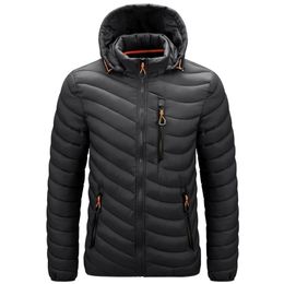 Ultralight Men'S Down Brand Clothes Casual Warm Hooded Collar Coats Autumn Black Winter Jackets PARKAS Men's Windbreakers 211104