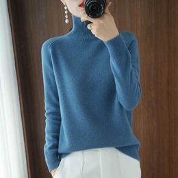 Winter Solid Cashmere Women's Sweaters Casual Turtleneck Long Sleeve Knitted Sweater Female Bottoming Pullover 210922