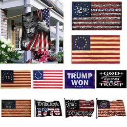 DHL American Flag-Trump 2024 and Faith Jesus 3x5ft Flags Polyester Banners Indoor Outdoor Vivid Colour 150*90cm XD24869