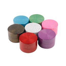 Wholesale Diameter 40/63mm Crackle Tobacco Smoking Herb Grinders 4-layer Zinc Alloy Mill Smoke Spice Crusher Maker