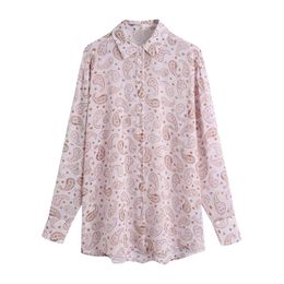 Paisley print casual women blouse Fashion Loose lady shirts Lapel gentle streetwear girl 210430