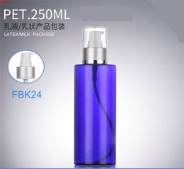 250pcs Plastic Blue Liquid Foaming Refillable Bottles Soap Dispenser Shampoo Lotion Pump Bottling With Cap Containers 250mlgood qty