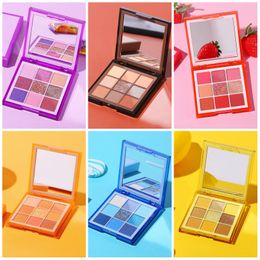 SHEDELLA Fruit 9 Colors Eye Shadow Waterproof Matte Shimmer Glitter Pigment Stage Makeup COSPLAY Nightclub Eyeshadow Palette