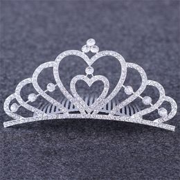 -Diamond Heart Crown Headband Headband Crystal Noiva Tiara Pente de Aniversário Do Casamento Festa de Aniversário Festa de Jóias Fashion Will e Sandy 1109 T2