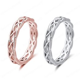 Branch knot braid ring silver rose gold Rings band for men women fashion jewelry