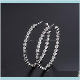 Charm Jewelrygeometric Versatile Net Red Trend Exaggerated Big Circle Full Diamond Earrings Drop Delivery 2021 Ab80L