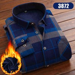 2020 New High Quality Winter Warm Plaid Casual men shirt Long sleeves Shirts Mens Fashion Thick Flannel Shirt camisa masculina G0105