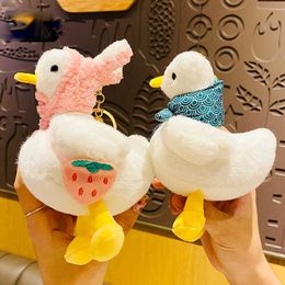 Lovely Duck Animal Stuffed Doll Keychain Key Holder Bag Pendant Plush Toy Keyring Women Girl Kids Bag Pendant Key Chain G1019