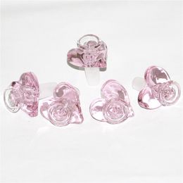 14mm pink heart shape hookah glass bowl smoking accessories tobacco bowl piece For silicone bongs Water Pipe oil rig