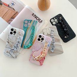 Wrist Strap Marble IMD Soft TPU Forsted Matte Phone Cases for iPhone 13 12 11 Pro Max XR XS X 8 7 Plus