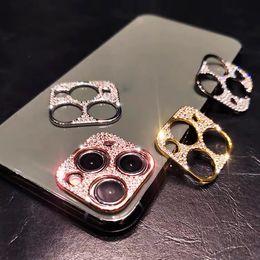 3D Glitter Bling Rhinestone Camera Lens Protector Cover For iPhone 11 12 13 Mini Pro Max Diamond Metal Camera Screen Sticker