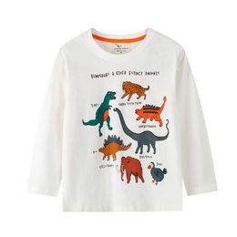 Jumping Metres Animals Long Sleeve T shirts For Boys Girls Autumn Spring Cotton Clothes Children's Dinosaur Tops Tees 210529