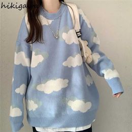 Hikigawa Pull Femme Casual Women Sweaters Pullover Student Knit Harajuku Sweater Korean Fashion Loose Oversized Tops Female Vest 211011
