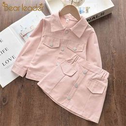 Girls Clothes Brand Girl Dress White Solid Jackets and Skirts Outfits 2Pcs for Kids Princess Dresses 210429