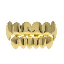 Gold Grillz Wolf Teeth Grills Set High Quality Mens Hip Hop Jewelry