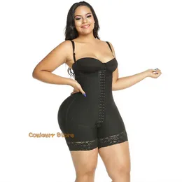 Women's Shapers Post Compression Garments Strapless Faja Colombianas Lace Body Shaper Slimming Underwear Belly Reductive Girdle Skim