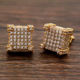 Stud Classic Hip Hop Zircon Earrings Gold-plated Men And Women Suitable For Full Fashion Design Party Gift