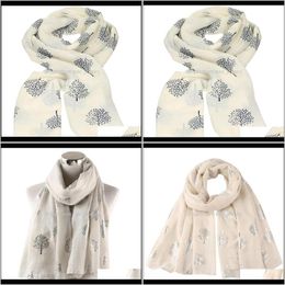 Wraps Hats, & Gloves Aessories2021 Fashion Women Ladies Scarf Leaves Infinity Wrap Silk Shawl Travel Scarves Bufandas Invierno Mujer Drop#K4