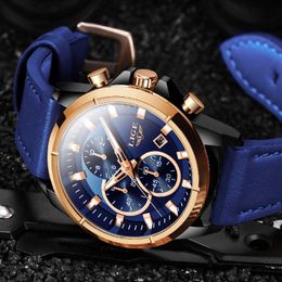 Relogio Masculino Blue Men Watches Top Brand Luxury Men Military Sport Wristwatch Leather Quartz Watch Male erkek saat 210527