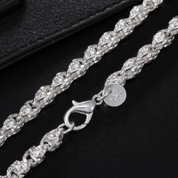 Arrive 925 Sterling Silver 20-24Inch 5MM Faucet Chain Necklace For Woman Man Fashion Wedding Birthday Jewellery Nice Gift Chains