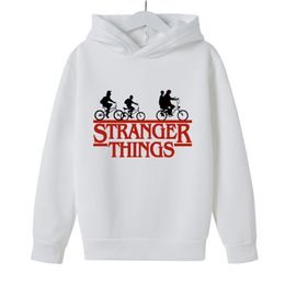 Felpe con cappuccio primaverili Stranger Things Lettera stampata Ragazzi da 4 a 14 anni Abbigliamento per bambini Felpa con cappuccio Scopo Tour 220309