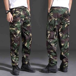 Spring Brand Men Fashion Military Cargo Pants Multi-pockets Baggy Men Pants Casual Trousers Overalls Camouflage Pants Man Cotton 210406