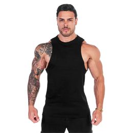 Bodybuilding Fitness Stringer Men Tank Top Solid Muscle Vest Sportswear Sleeveless Undershirt Mens Gyms Tank Tops Shirt 210421