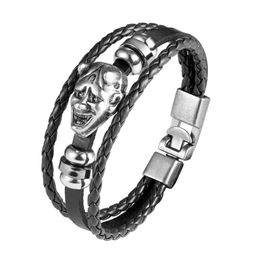 Link, Chain 2021 The Accessories Skull Bracelet Men's Fashion Casual Retro Multi-layer Leather Bangle Ladies Pulseira Masculina
