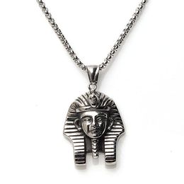 Fashion Hiphop Necklace Men's Egyptian Pharaoh Pendant Titanium Steel Personality Necklaces