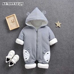 Autumn Winter coat Jumpsuit Baby clothing born Snowsuit Boy Warm Romper Down Cotton Jackets Girl Snow clothes Bodysuit 211229