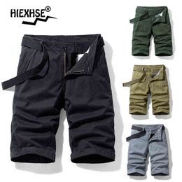 Men Shorts Cargo Shorts Premium Stretch Twill Cottonbreathable Men Casual Fashion Solid Classic Pockets Legwear Shorts 27-38 G1209