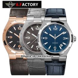 8F Factory High Quality Watches 47040 Overseas 42mm ETA 9015 Automatic Mens Watch Sapphire Crystal Grey Bllack White Blue Dial Leather Strap Gents Wristwatches
