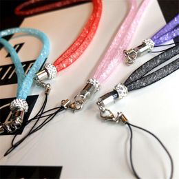 Universal paragraph long section Cell Phone Straps & Charms hanging lace crystal lanyard Rhinestone in neck for Mobile phone 2022