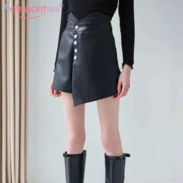 Aelegantmis Fashion Pu Leather Women Shorts Skirts Female Streetwear High Waist Slim Short Skirt Ladies Casual 210607